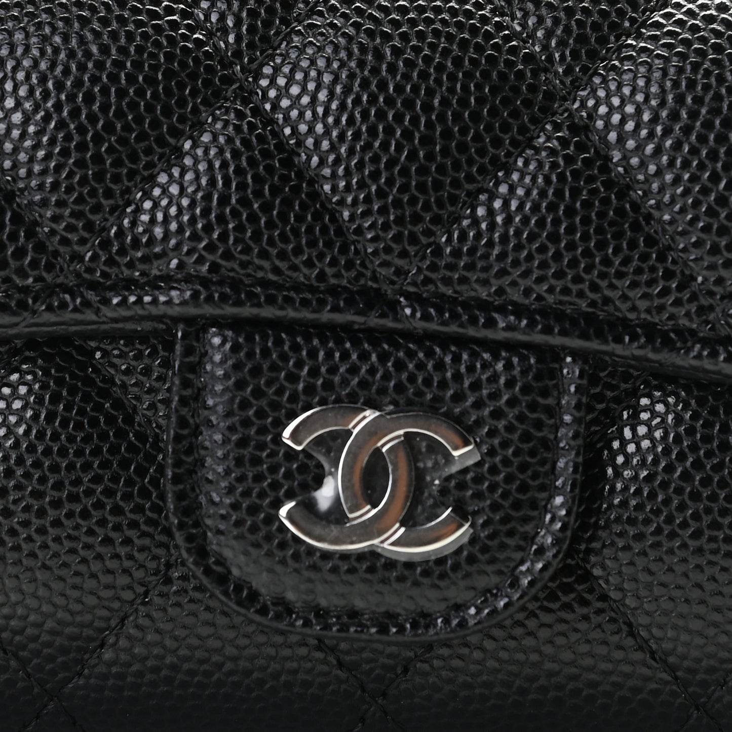 Caviar Quilted Classic 4 Key Holder Wallet Black