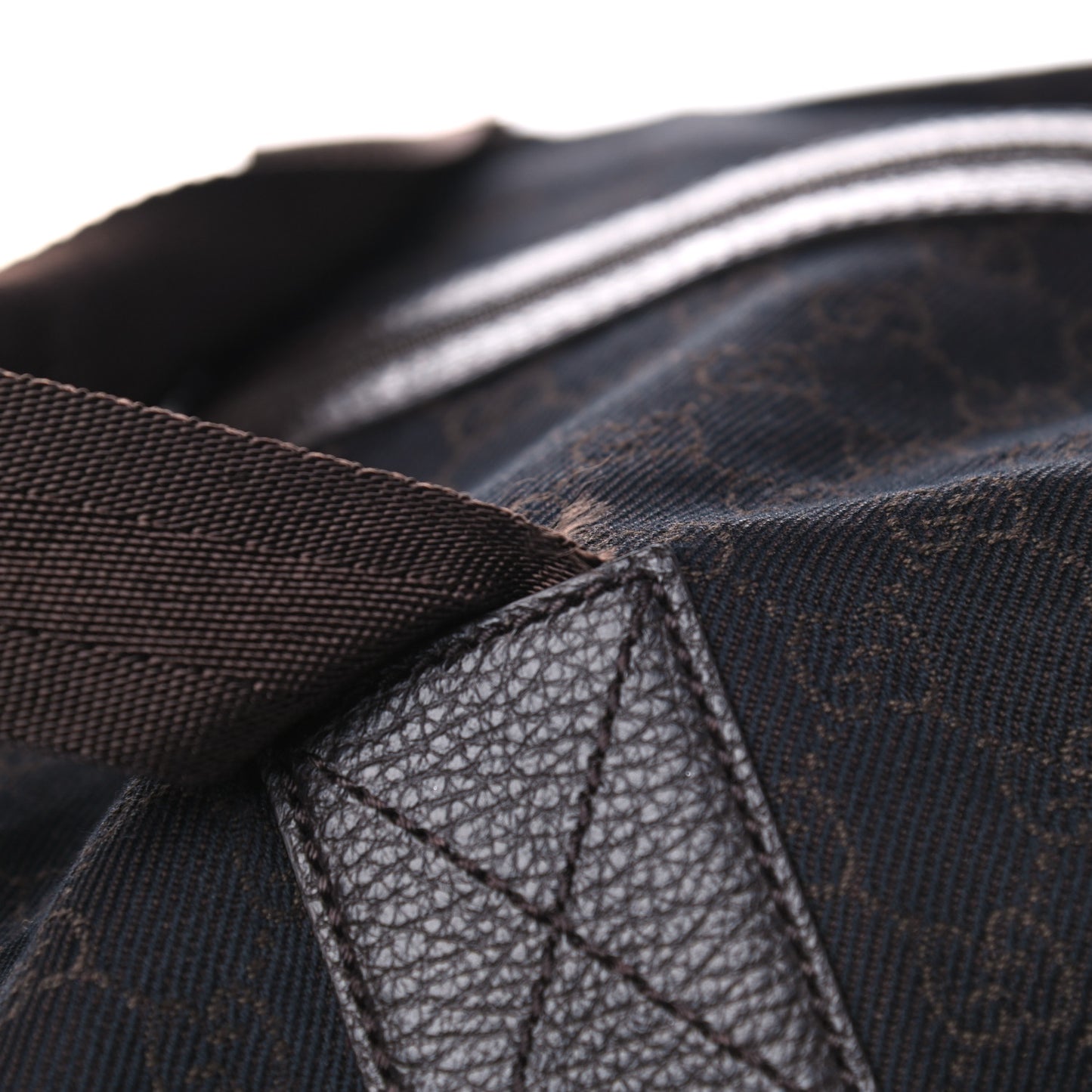 Denim Monogram Large Collapsible Carry On Duffle Bag Brown
