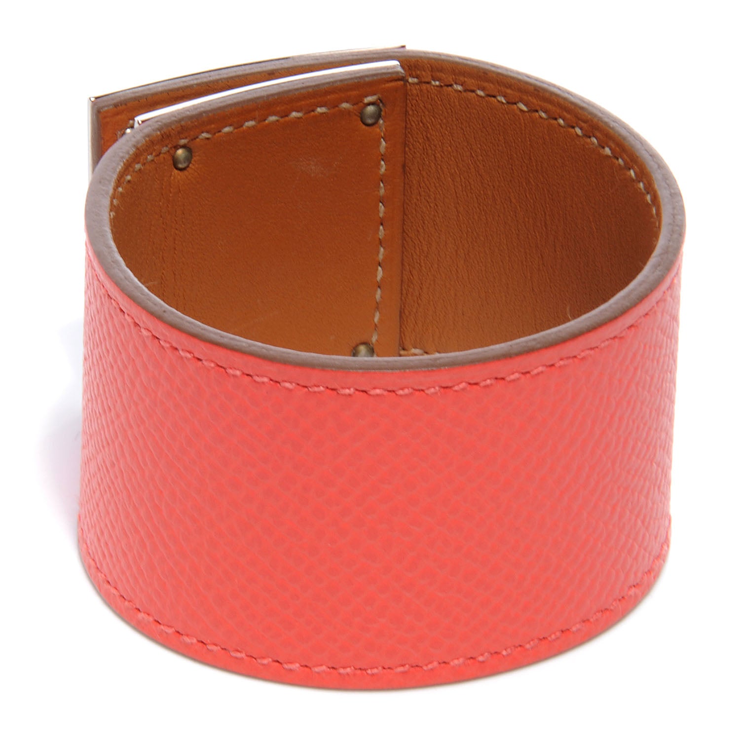 Hermes Epsom Kelly Dog Bracelet Rose Jaipur 3 of 6