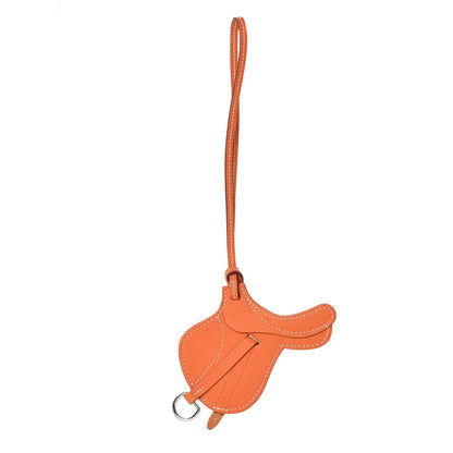 Hermes Swift Paddock Selle Horse Saddle Bag Charm Orange 1 of 4