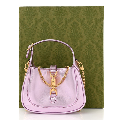 Gucci Laminated Nappa Nano Jackie 1961 Hobo Metallic Pink 11 of 11