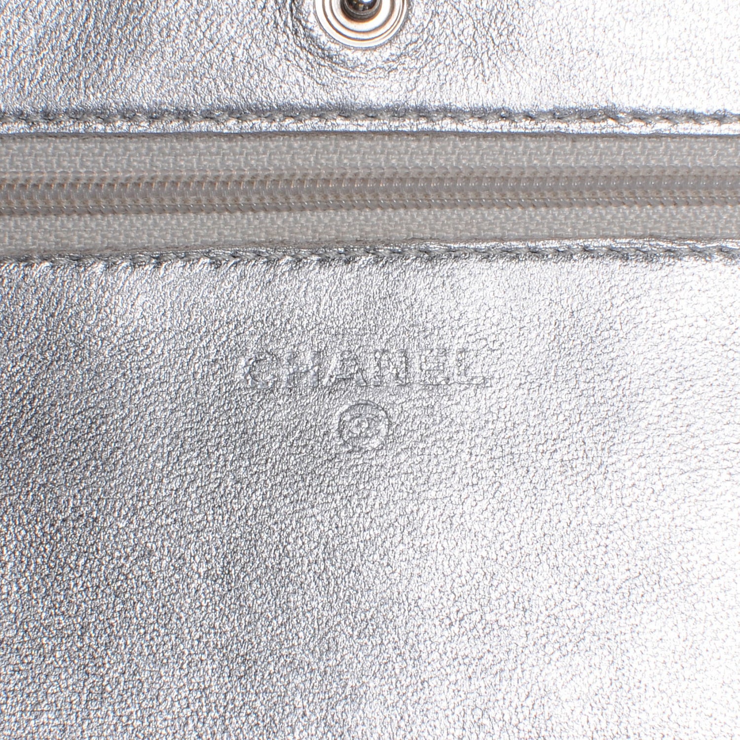 Chanel Lambskin Quilted Wallet On Chain Silver 6 of 7