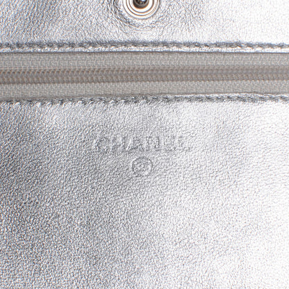 Chanel Lambskin Quilted Wallet On Chain Silver 6 of 7