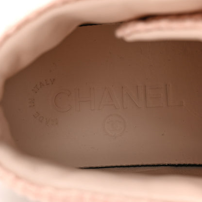 Chanel Tweed Suede Chain CC High Top Sneakers 37 Pink 7 of 10