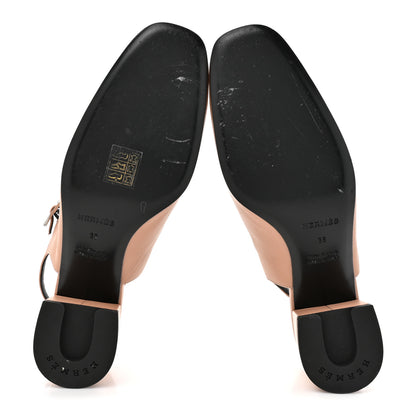 Hermes Goatskin Jackie 50 Pumps 38 Rose Antique 6 of 11