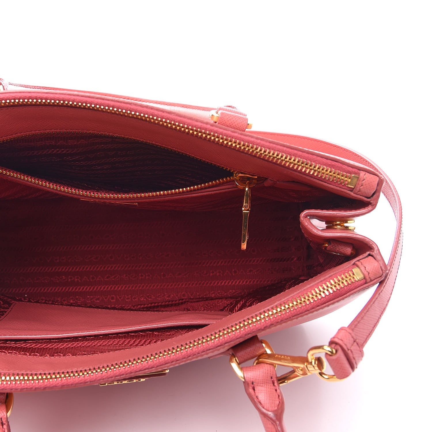 Prada Saffiano Small Galleria Double Zip Tote Fuxia 7 of 14
