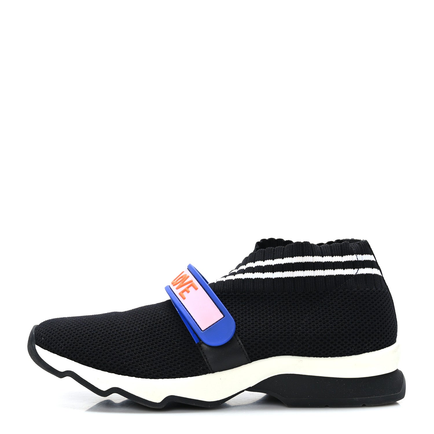 Fendi Stretch Yarn Stiff Band Rockoko Sneakers 36 Black Multicolor 1 of 7