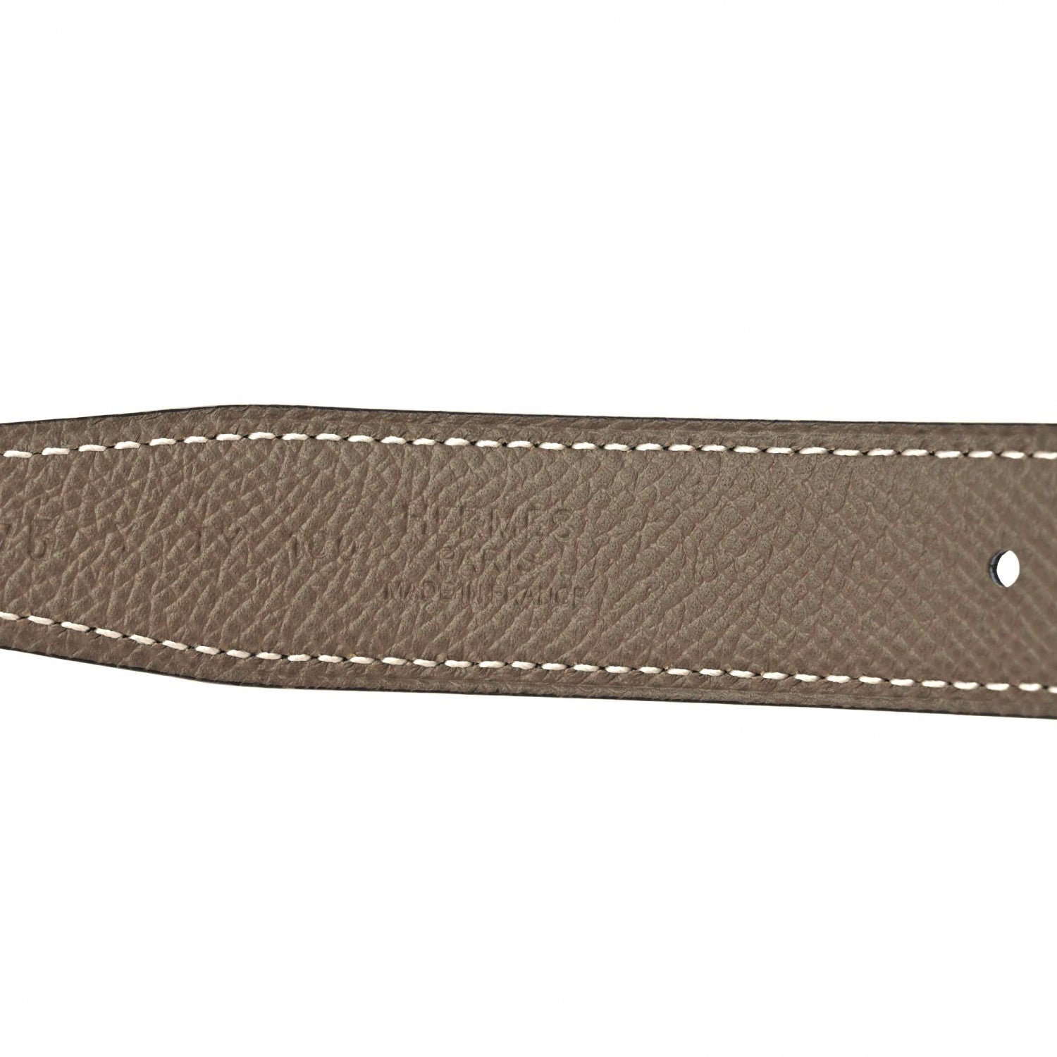 Hermes Swift Epsom 24mm Belt Strap 75 Black Etoupe 3 of 4