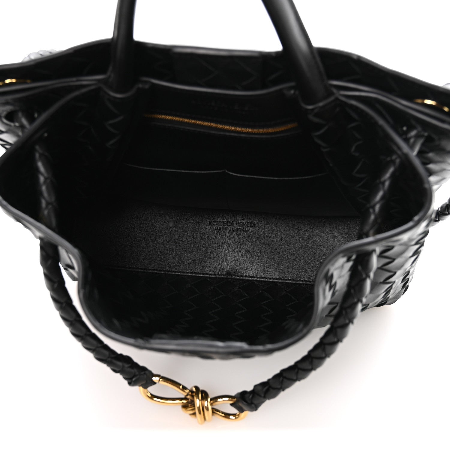 Bottega Veneta Nappa Intrecciato Medium Andiamo Shoulder Bag Black 5 of 9