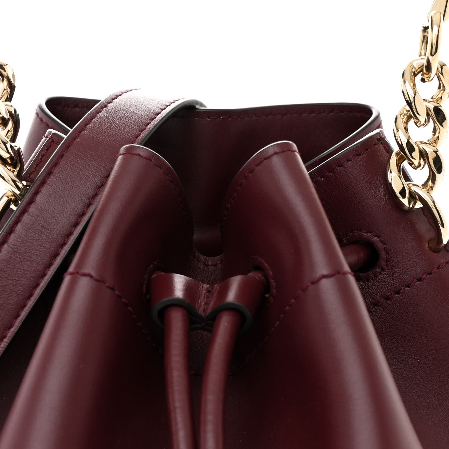 Jimmy Choo Calfskin Bon Bon Bucket Bag Burgundy 8 of 10