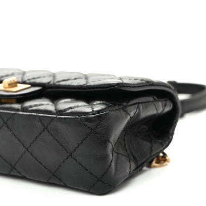 Chanel Aged Calfskin Quilted 2.55 Reissue Flap Belt Bag Clutch Black 10 of 10