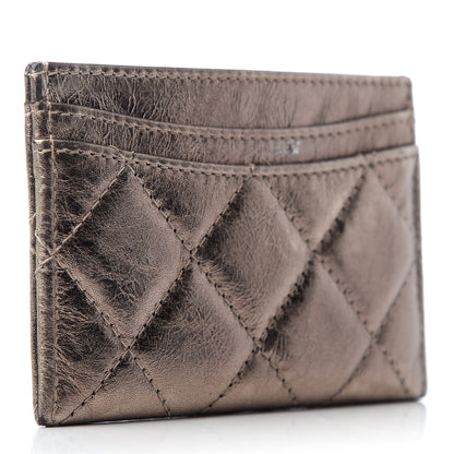 Chanel Metallic Aged Calfskin Quilted Reissue Card Holder Bronze 3 of 11