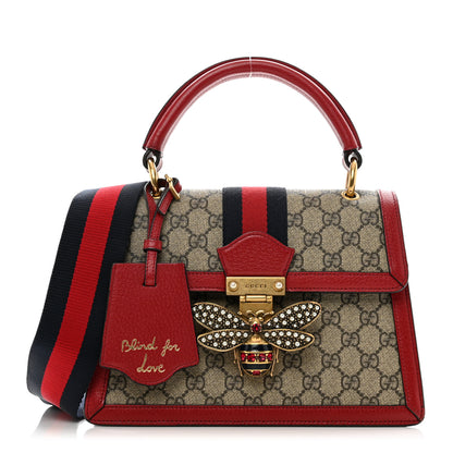 Gucci GG Supreme Monogram Small Queen Margaret Top Handle Bag Red 1 of 11