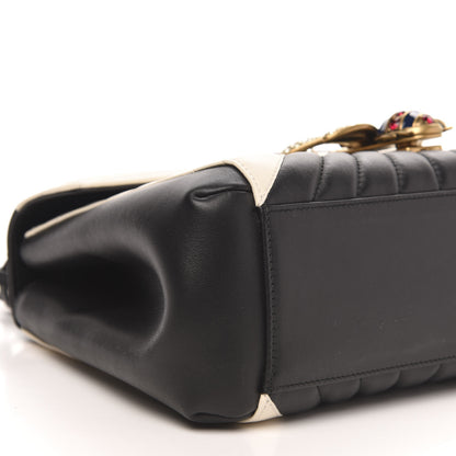 Gucci Calfskin Bamboo Trapuntata Queen Margaret Top Handle Bag Mystic White Black 8 of 10