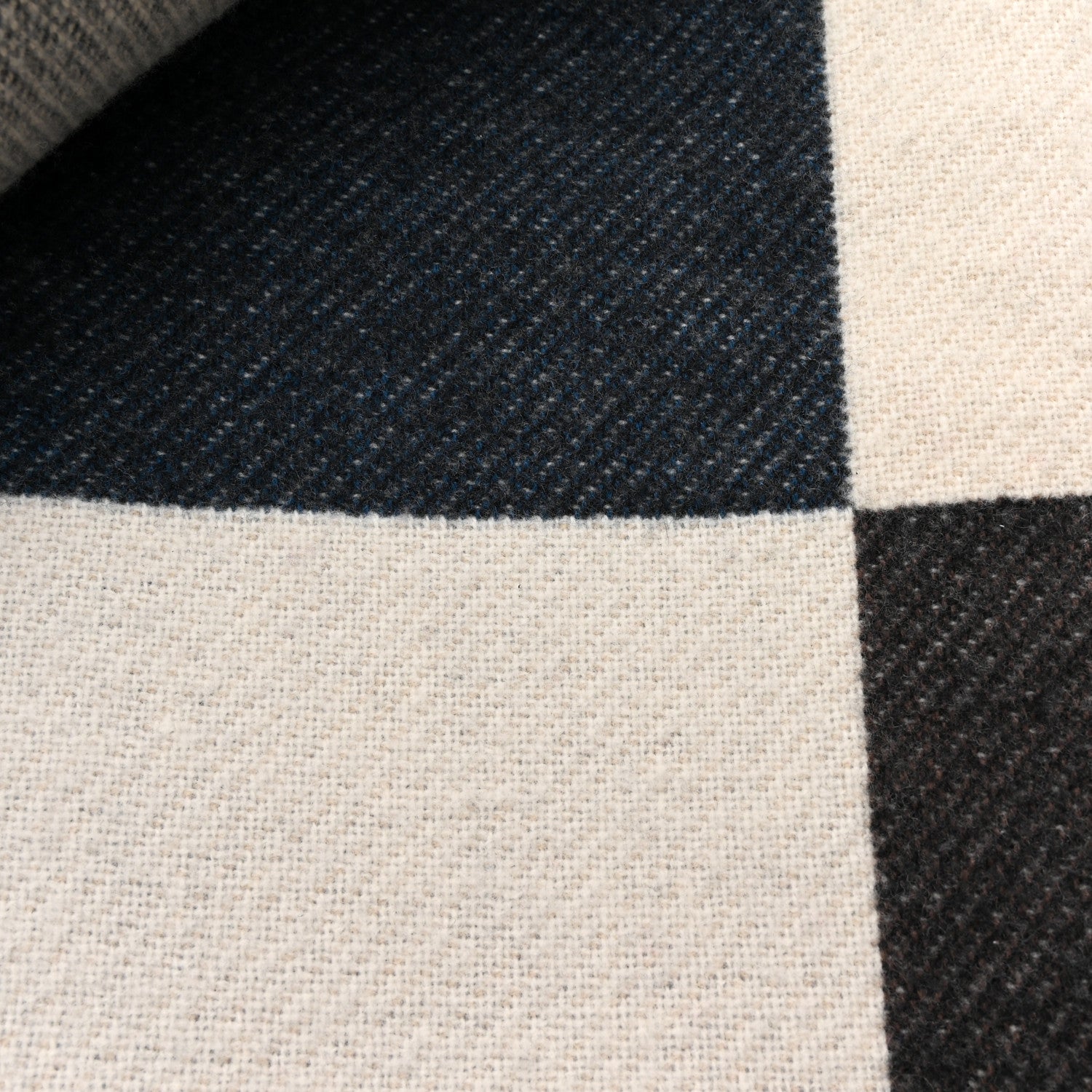 Hermes Wool Cashmere H Casaque Blanket Ecru Carbone 4 of 4