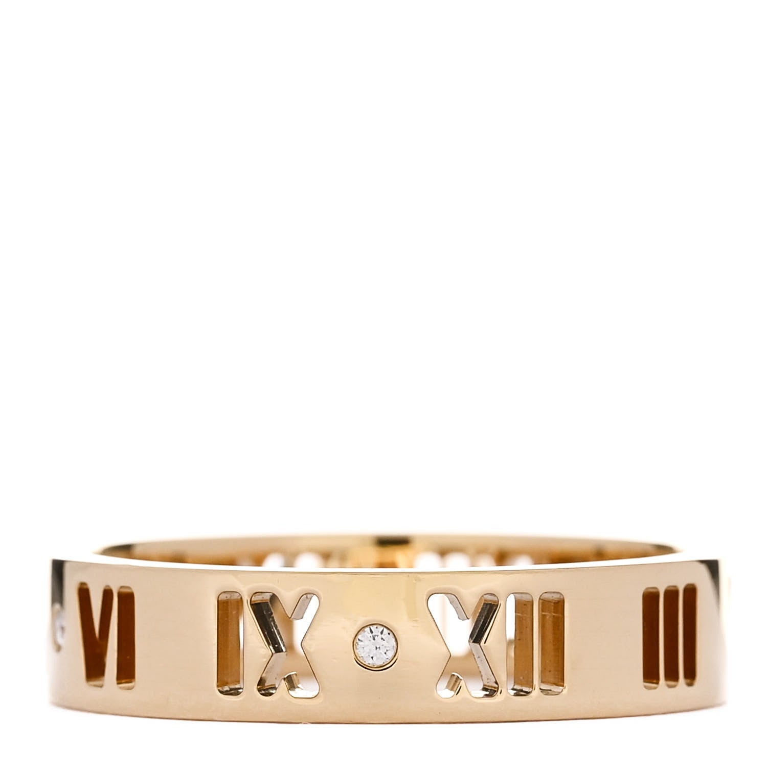 Tiffany 18K Yellow Gold Diamond Atlas Pierced Ring 61 9.5 3 of 5