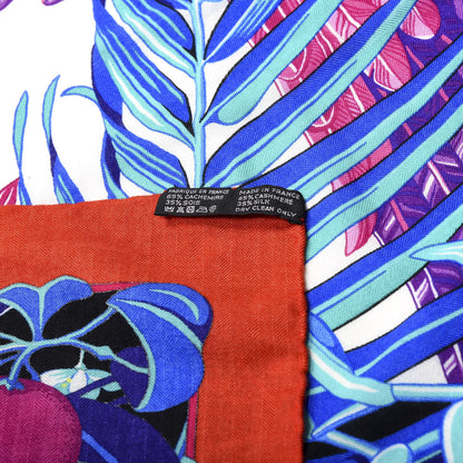Hermes Cashmere Silk Flamingo Party Shawl 140 Rouge Vif Blanc Bleu 4 of 4