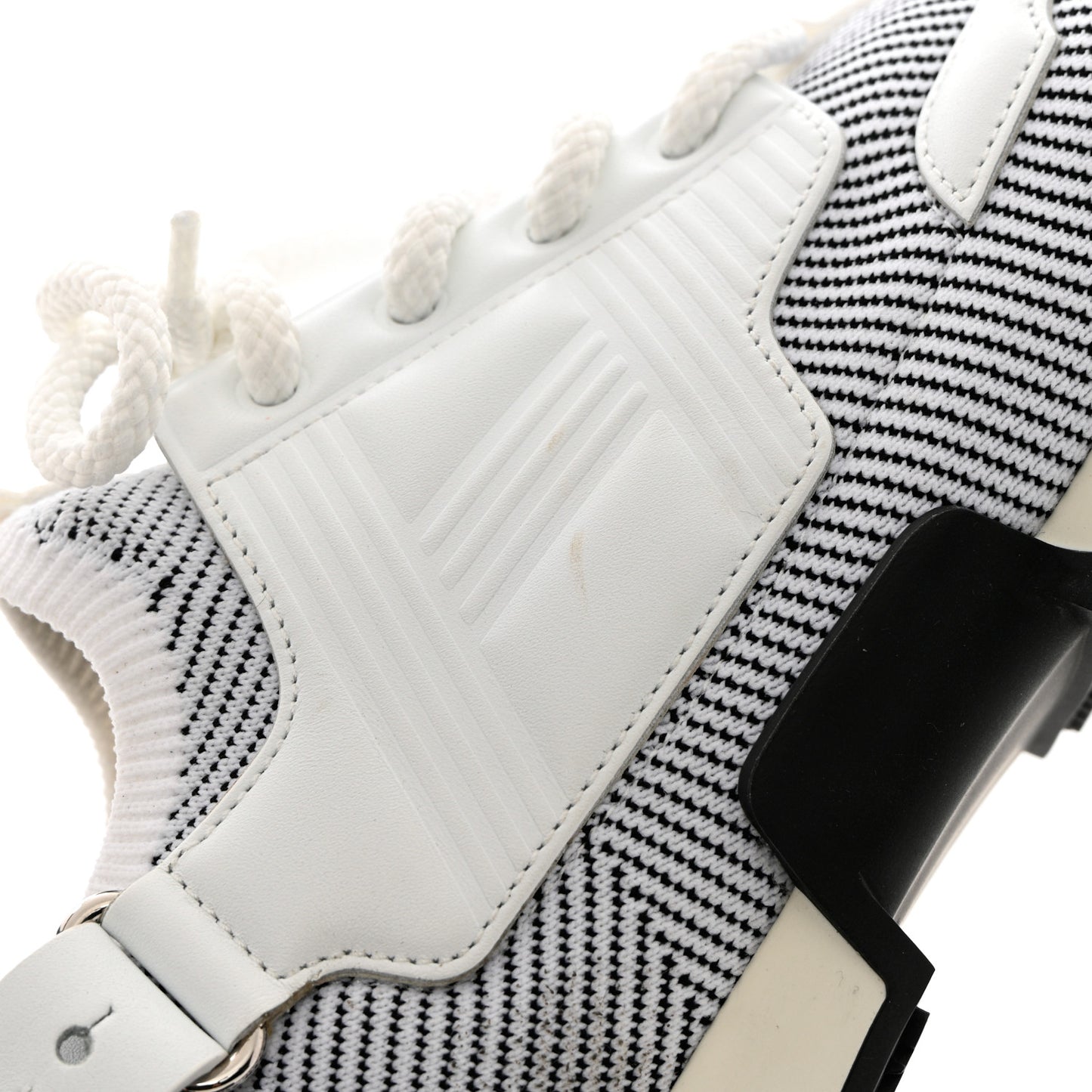 Calfskin Womens Athlete Sneakers 38.5 White Multicolor