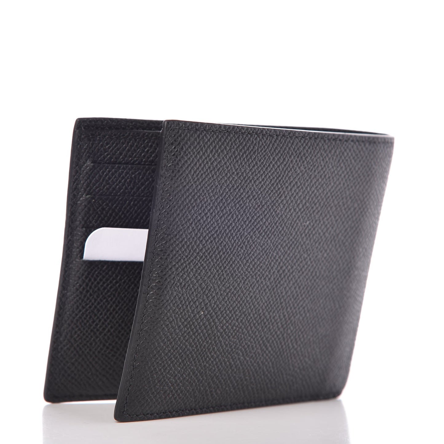 Pebbled Calfskin Bifold Eros Wallet Black
