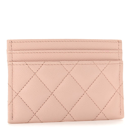 Chanel Shiny Caviar Enamel Quilted CC Card Holder Light Pink 3 of 9