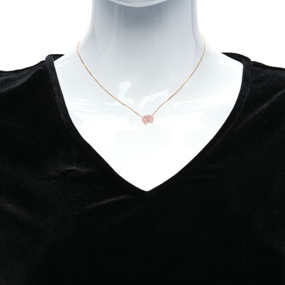 Cartier 18K Pink Gold Rose Quartz Diamond Caresse D'Orchidees Par Cartier Pendant Necklace 2 of 5