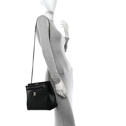 Chanel Caviar Quilted In Out Flap Shopping Tote Black 2 of 13