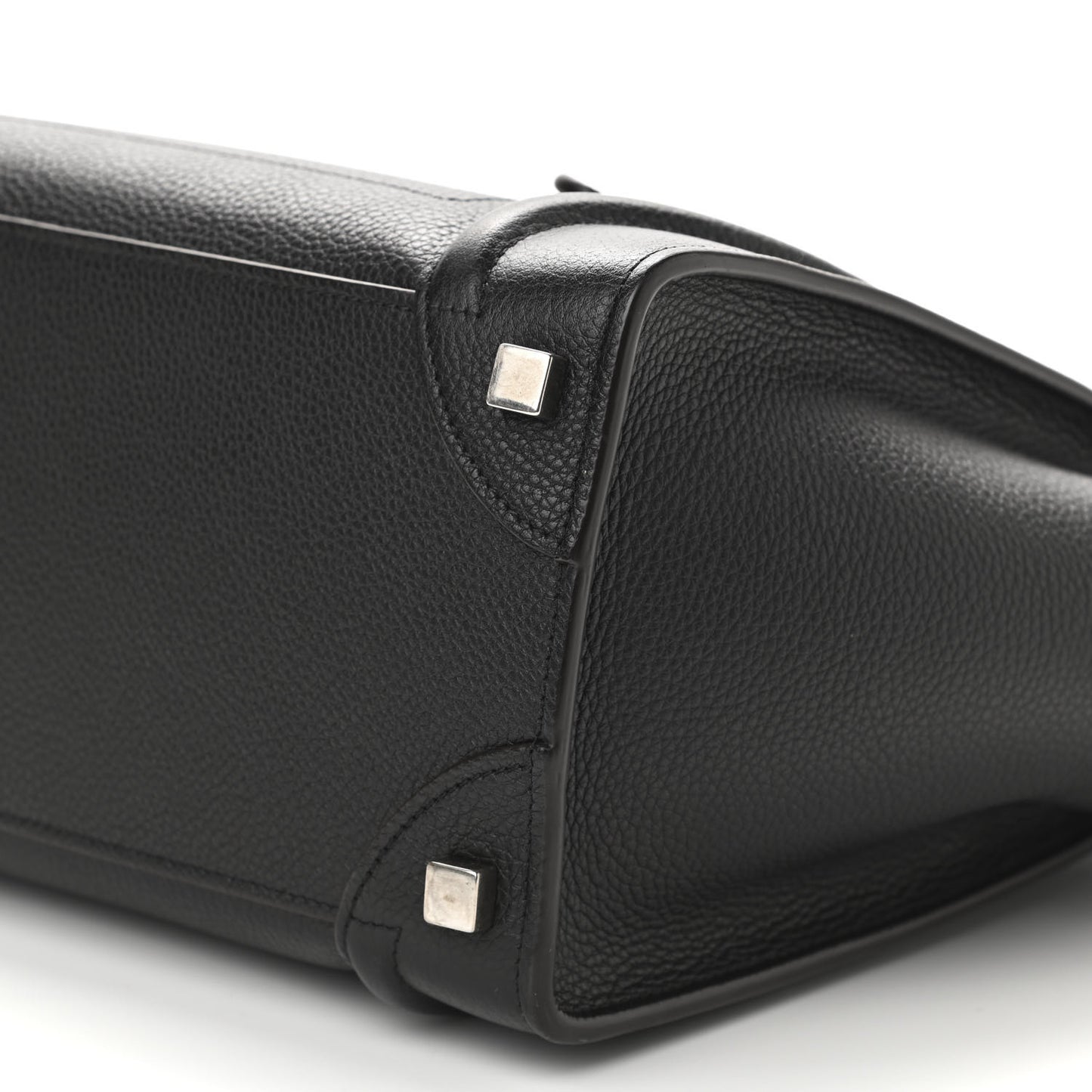 Drummed Calfskin Micro Luggage Black