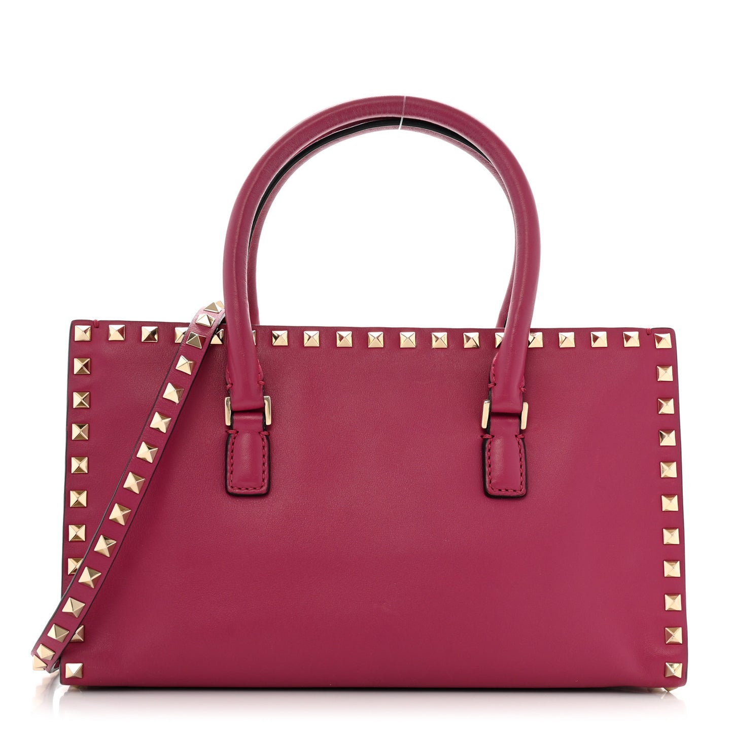 Vitello Rockstud Tote Deep Cyclamin