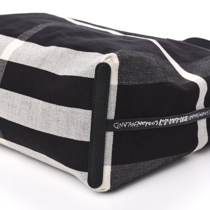 Burberry Coated Canvas Mega Check Sketchbook Medium Reversible Doodle Tote Black 14 of 14