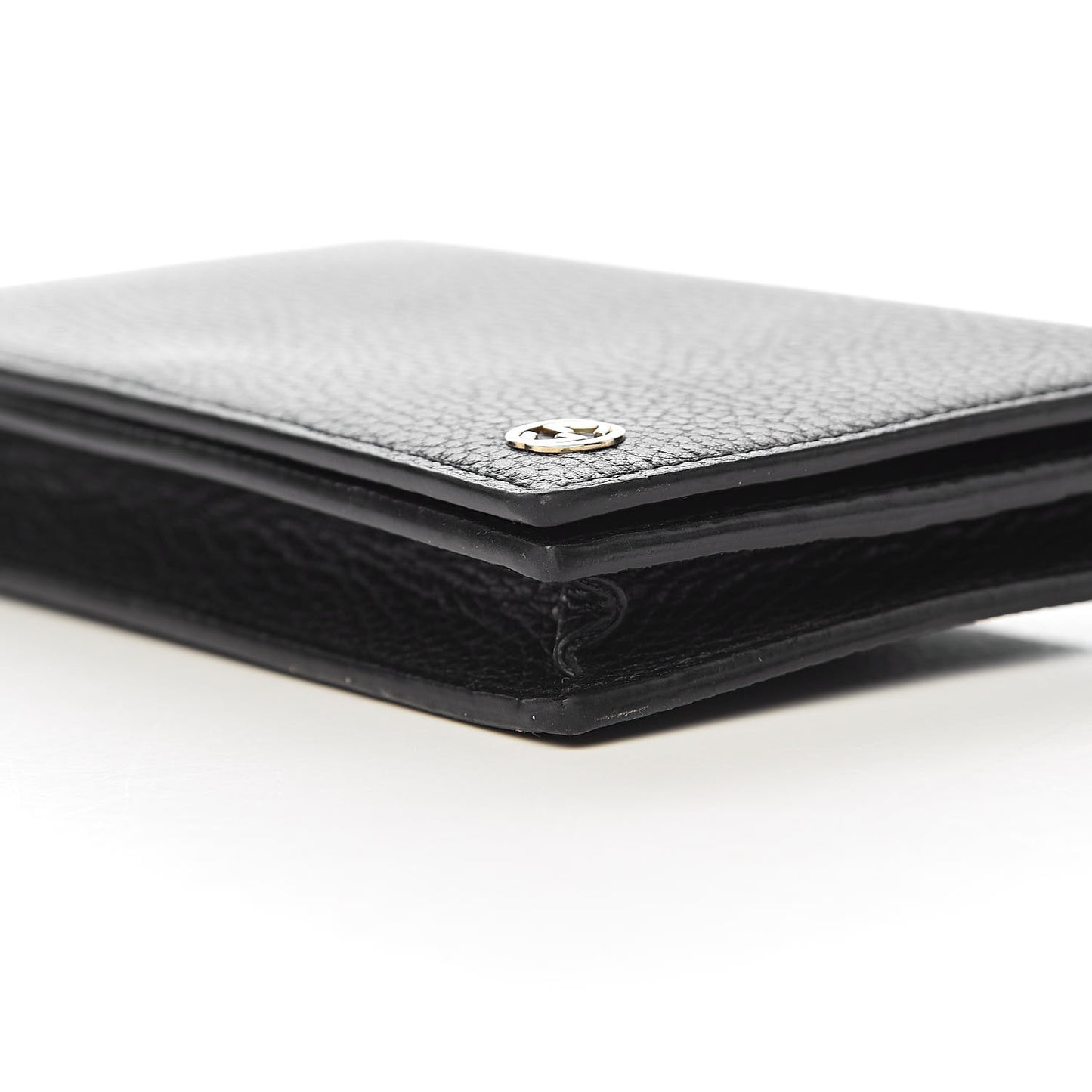 Dollar Calfskin Medium Betty Chain Wallet Black