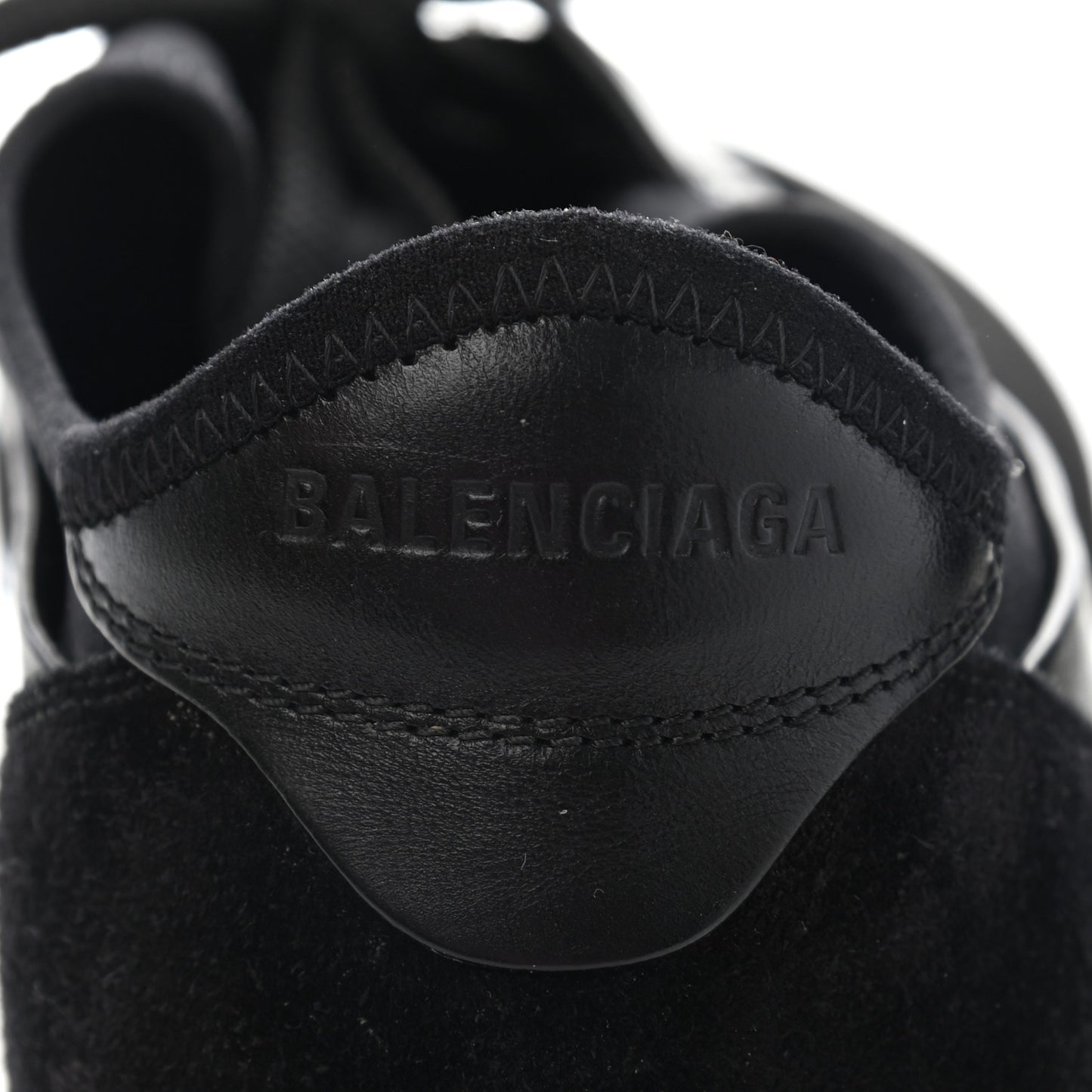 Mesh Calfskin Neoprene Suede Womens Race Runner Sneakers 40 Black