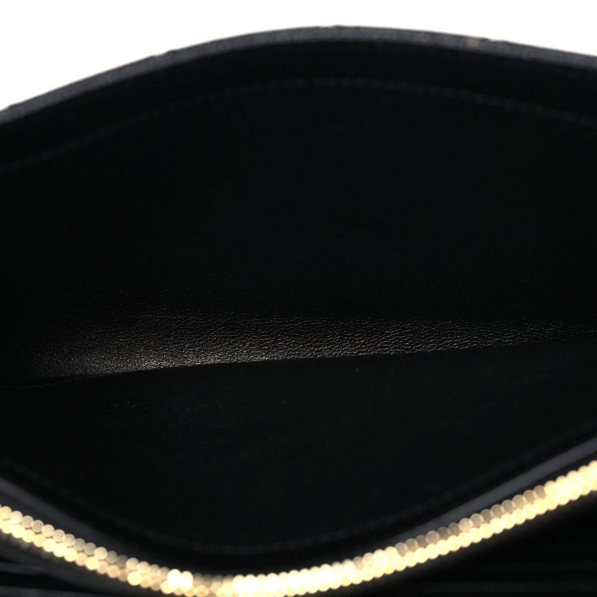 Saint Laurent Grain De Poudre Mixed Matelasse Triquilt Monogram Chain Wallet Black 6 of 10