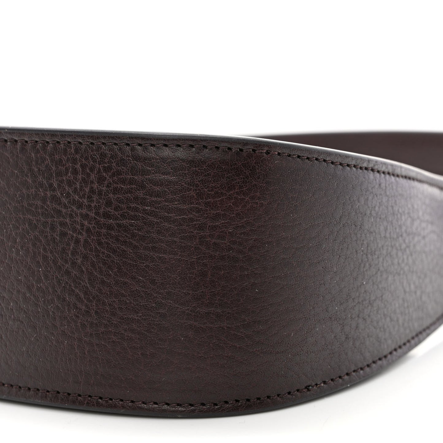 Grained Calfskin Half Moon Shoulder Bag Brown