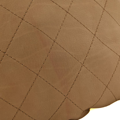 Chanel Calfskin Stitched Double Zip Hobo Beige 11 of 15