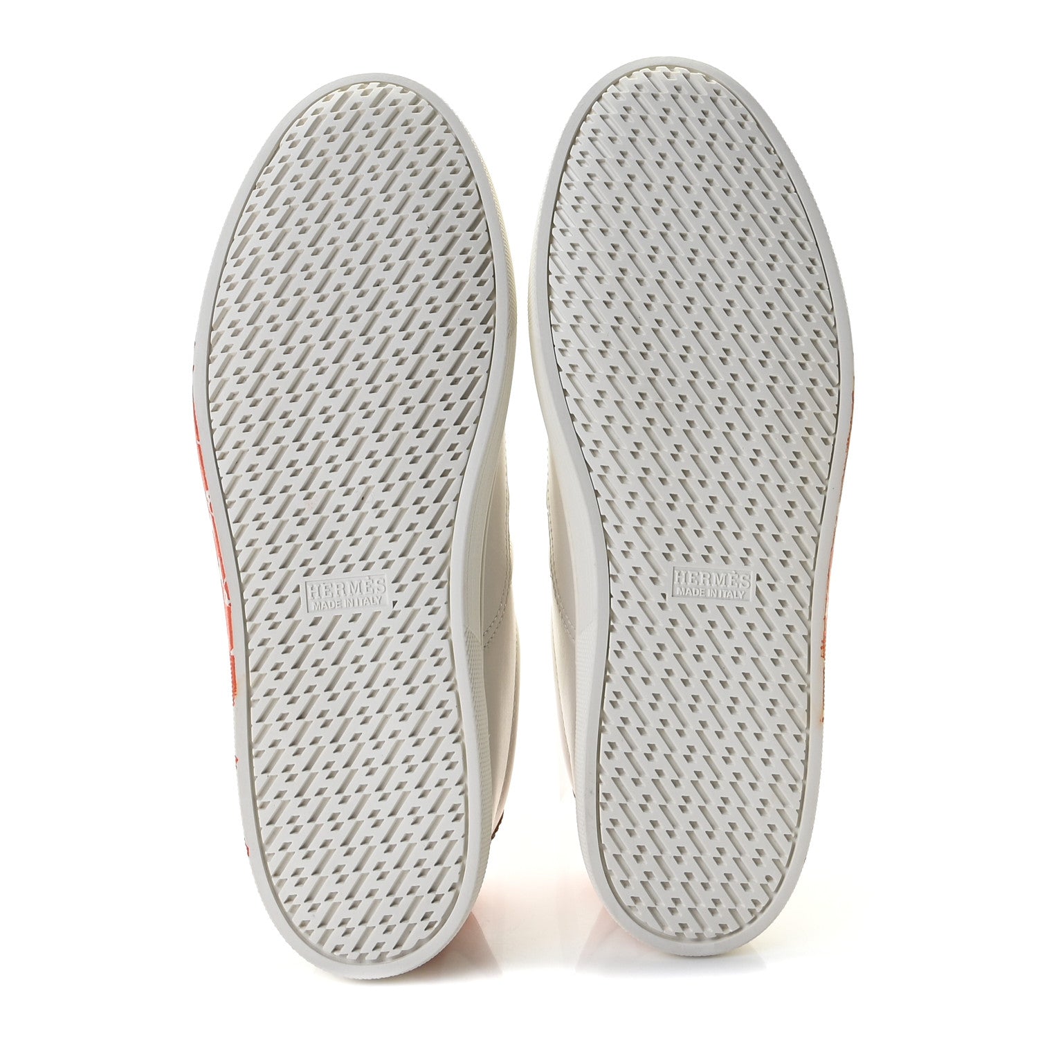 Hermes Swift Printed Peinture Fraiche Quicker Sneakers 37.5 White Orange 7 of 8
