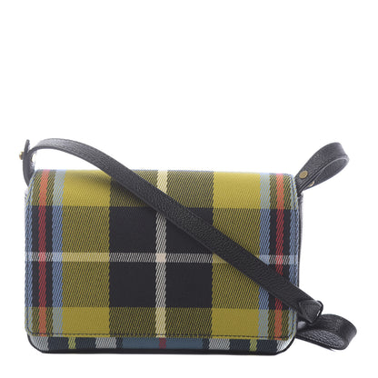 Burberry Canvas Tartan Mix Hampshire Wallet on Chain Yellow Multicolor 1 of 9