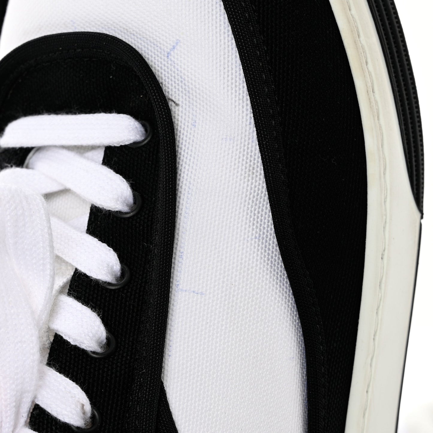 Fabric Womens Logo Sneakers 41 Black White