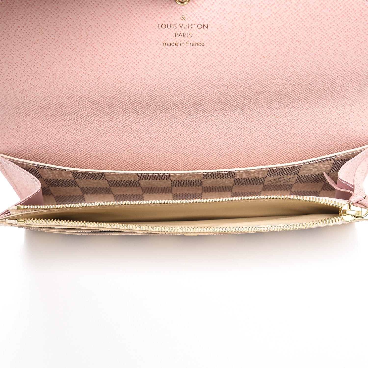 Louis Vuitton Damier Azur Emilie Wallet Rose Ballerine 5 of 6