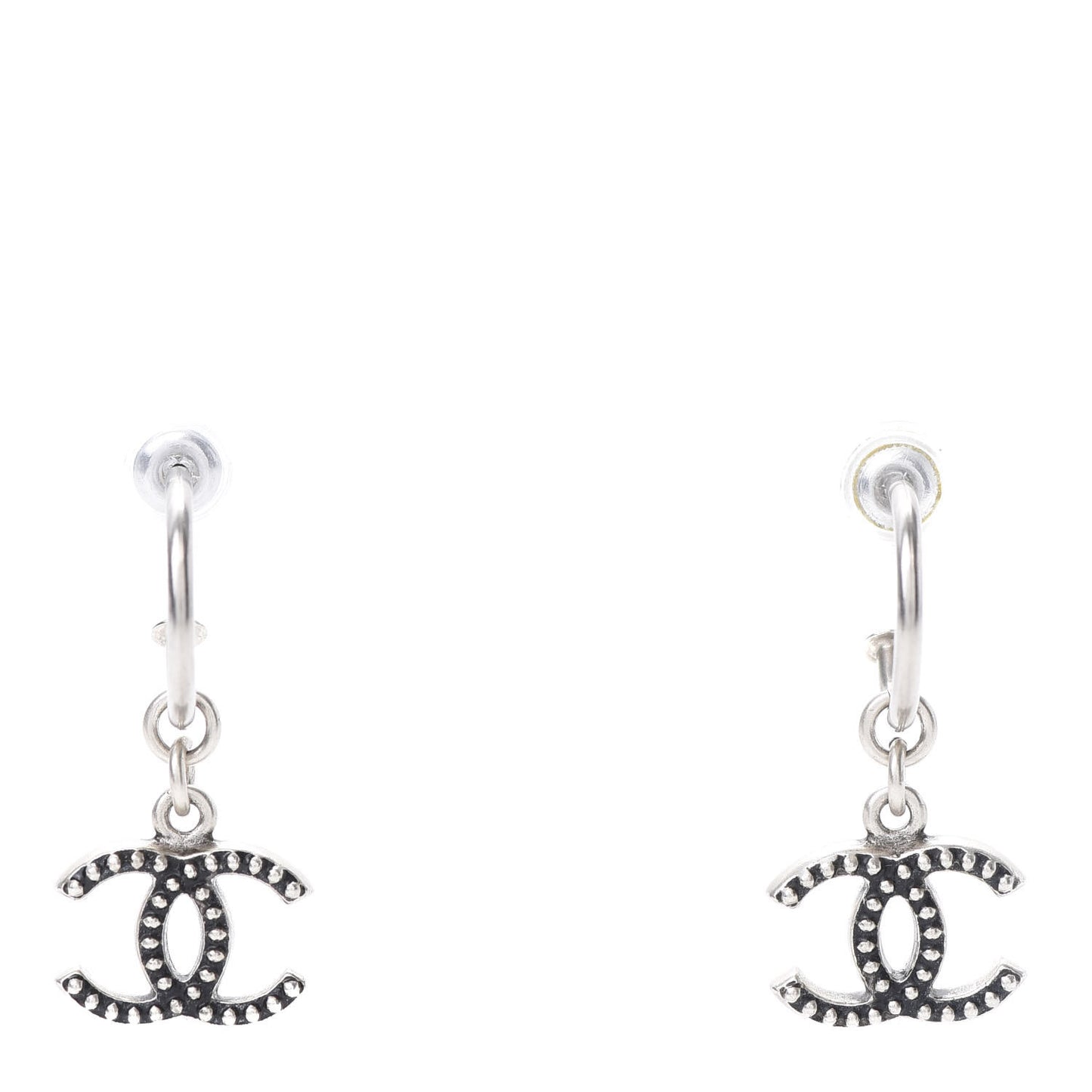 Pearl CC Dangle Earrings Black