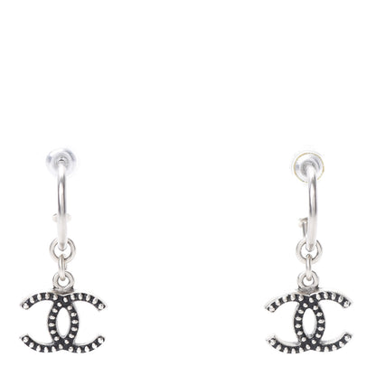 Chanel Pearl CC Dangle Earrings Black 1 of 3
