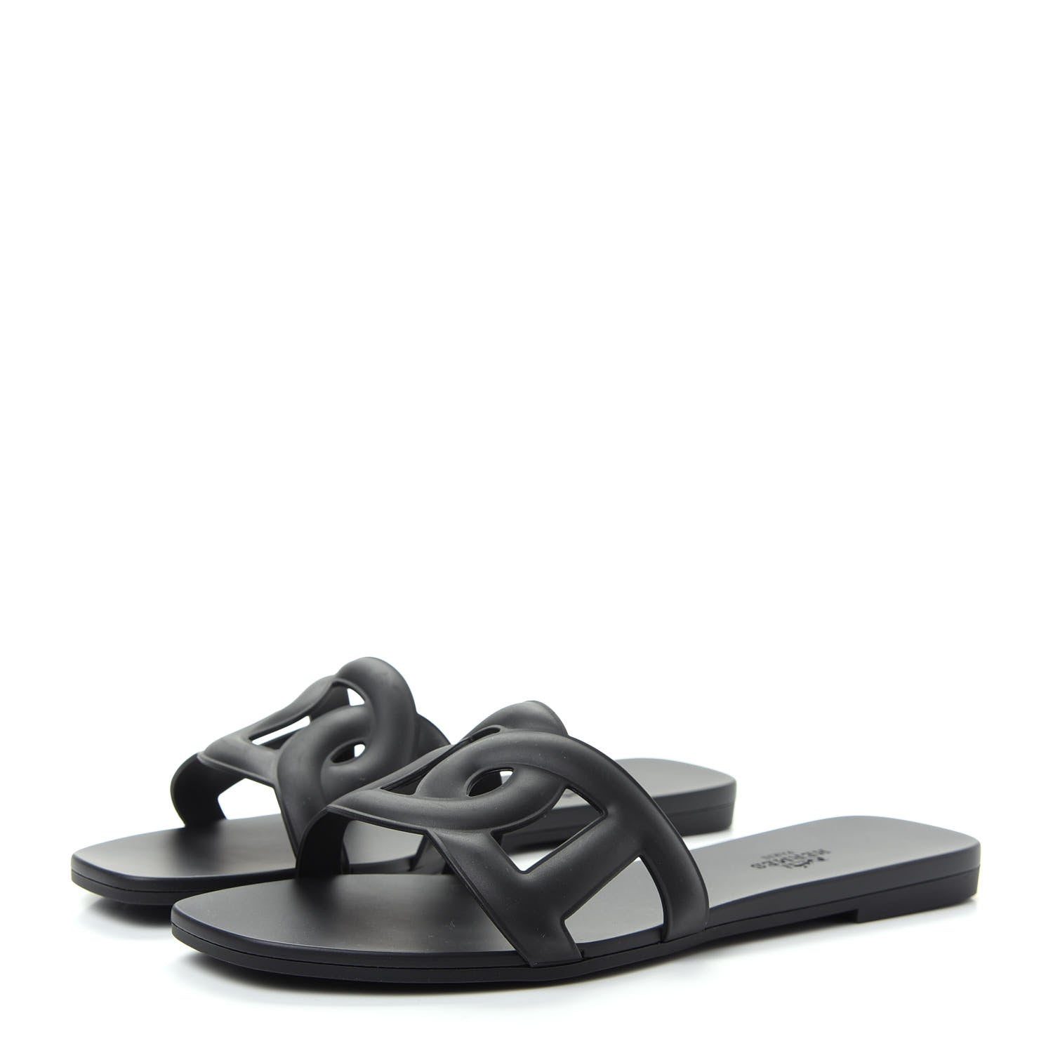 Hermes Rubber Aloha Sandals 38 Black 3 of 10