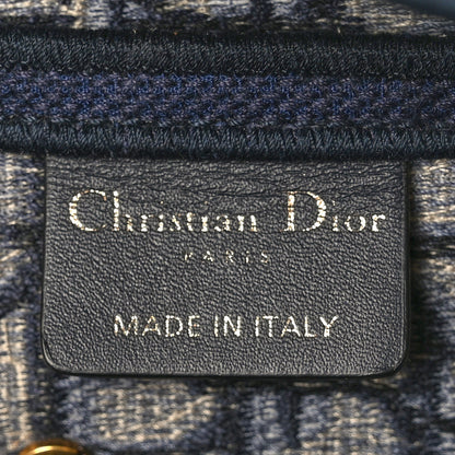 Christian Dior Oblique Embroidered Saddle Bag Blue 6 of 9