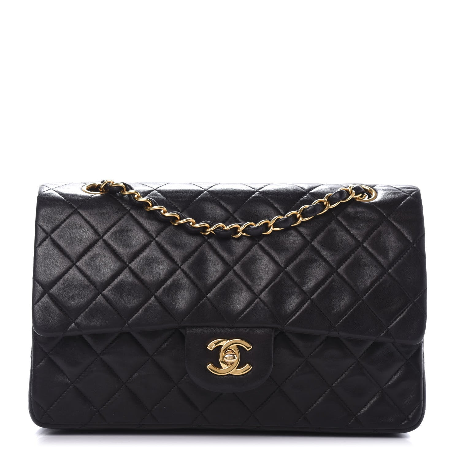 Chanel Lambskin Quilted Medium Double Flap Black 1 of 11
