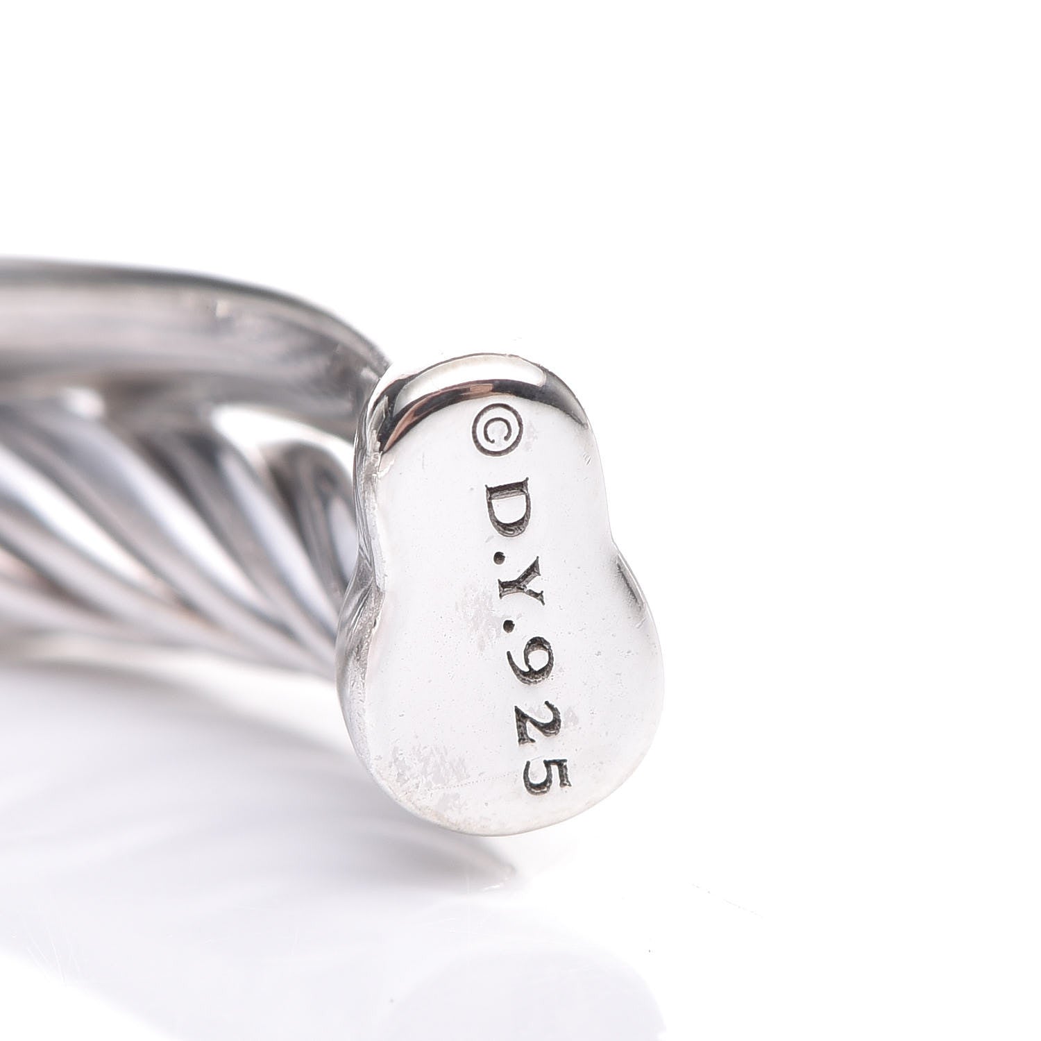 David Yurman Sterling Silver Diamond 23mm Small Crossover Hoop Earrings 3 of 5