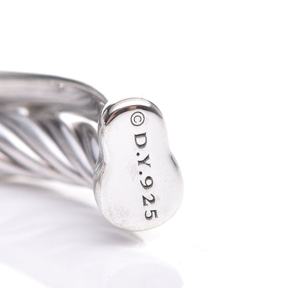 David Yurman Sterling Silver Diamond 23mm Small Crossover Hoop Earrings 3 of 5