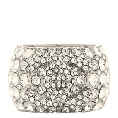 Chanel Crystal CC Ring 52 6 Silver 1 of 5