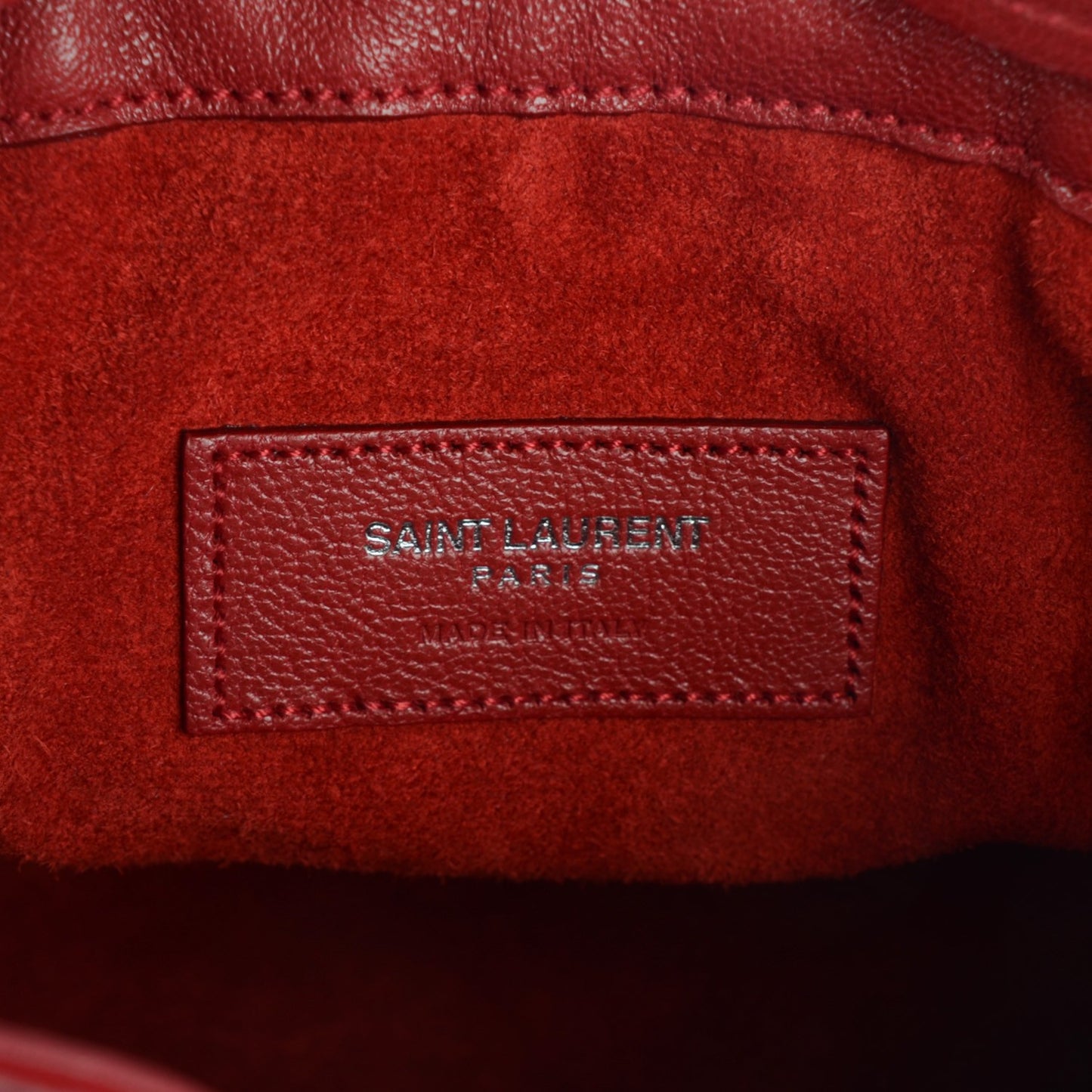 Sheepskin Small Emmanuelle Zip Bucket Bag Red
