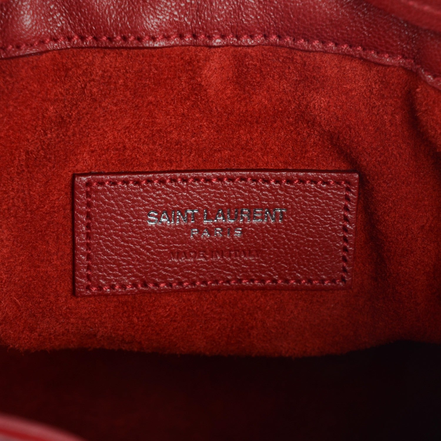 Saint Laurent Sheepskin Small Emmanuelle Zip Bucket Bag Red 7 of 8