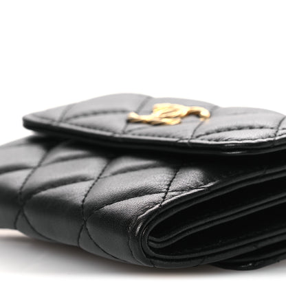 Chanel Lambskin Quilted Card Holder with Chain Black 11 of 11