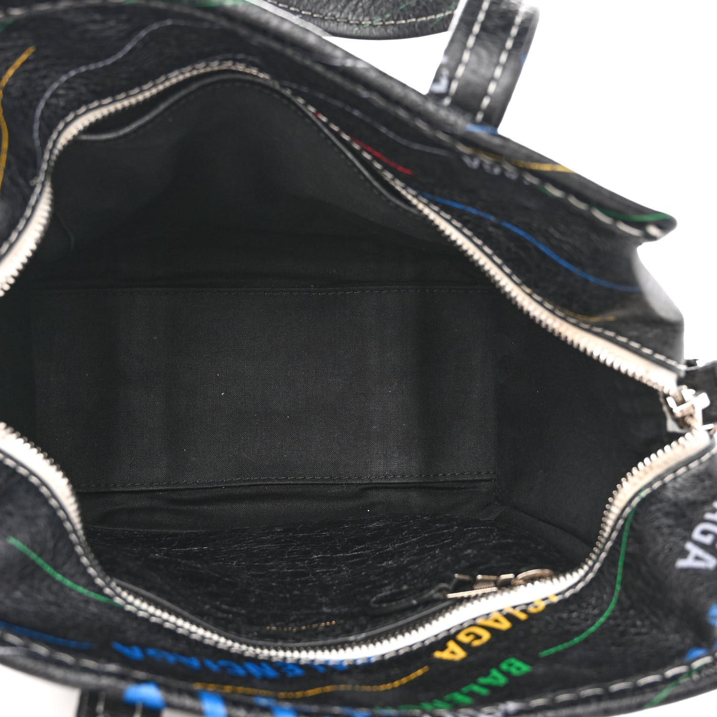 Agneau Arena Logo Multicolor Print XS Bazar Shopper Tote Black Multicolor